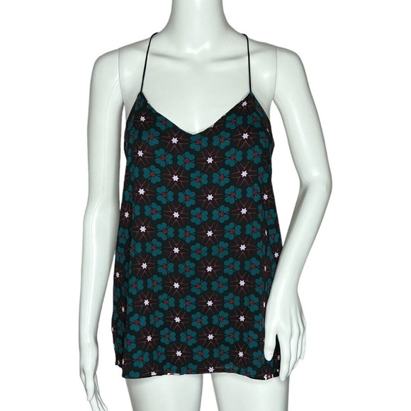 Express Barcelona Cami Tank Top Multicolored Floral Reversible V-Neck - Picture 4 of 10